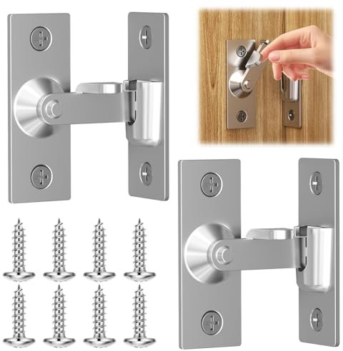 2 Stück Schiebeschloss Türriegel edelstahl,90 grad Riegelschloss Klein,Flip Slide Latch, Tor Schlossriegel,Tür Sicherheitstürriegel mit Schrauben, Türriegel Flip Latch für Innen Außentüren