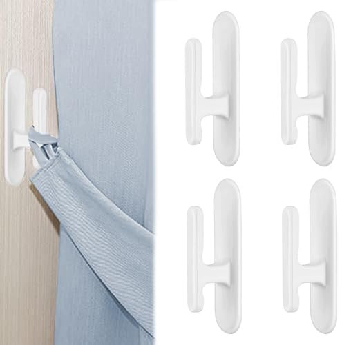 MEKEET 4PCS Self Adhesive Blind Cord Cleats White Safety Blinds Cord Holders Adhesive Wall Hook Wrap Cleats Blind Cord Cleats Proofing for Home Office Window Blinds Curtains Sun Shades Ropes