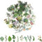 120 Stück Blumen Scrapbooking Aufkleber,Vintage Transparent Rahmen Sticker,Transparente Grün Pflanzen Aufkleber Fotoalbum Blätter Deko Aufkleber Deko Blatt Für Scrapbooking Fotoalbum Stickerbuch Stick