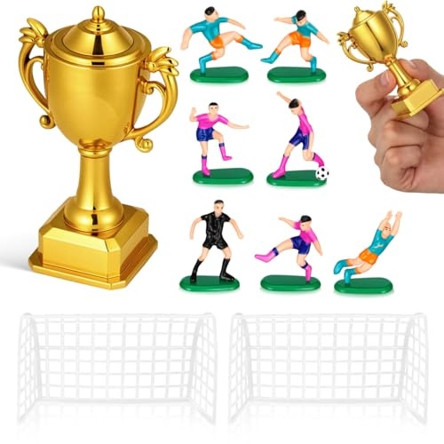 TOYANDONA 1 Satz Puppenhaus-Fußballmodell Fingerfußballspiel Tischfußballspiel Fußballfiguren plastikbecher winzige Fußballspieler aus Plastik Kuchendeckel Wiederverwendbar
