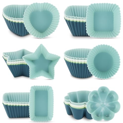 24 Pezzi Stampi Per Muffin In Silicone, Stampi In Silicone, Rivestimento Antiaderente Riutilizzabile, Senza Bpa, Adatto Per Torte, Creme E Budini (4 Colori)