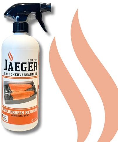 Jaeger Räuchereiprodukte | Räucherofenreiniger & Rauchharzentferner 750ml – kraftvoller Grillreiniger für Räucherofen, Gasgrill, Edelstahl – gebrauchsfertig – Made in Germany