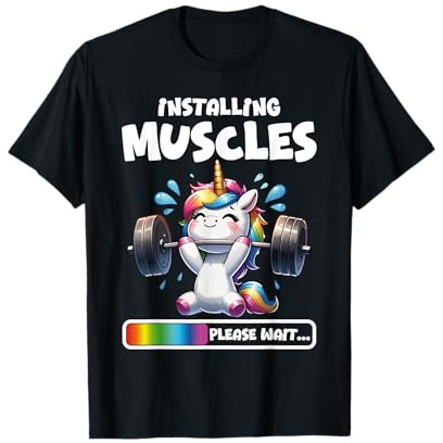 Lustiges Einhorn Workout Gym Fitness Gewichtheben Niedliches Einhorn T-Shirt