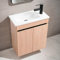 NUESTRA VIDA Mueble de Baño Pequeño Compact Suspendido 51×27×60 cm, Lavabo con Mueble bajo Lavabo en Roble/Blanco, Conjunto de Mueble de baño, para Invitados, Sin Grifo (Color Roble)