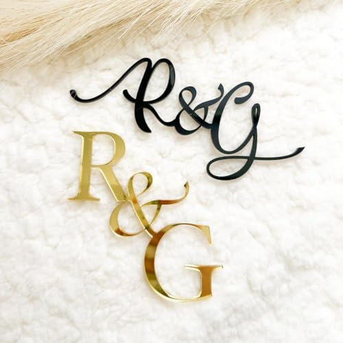 Personalised Name Charm And Number Topper, Custom Wedding Initial Acrylic Fancy Cake Charm, Engagement, Anniversary, Bespoke
