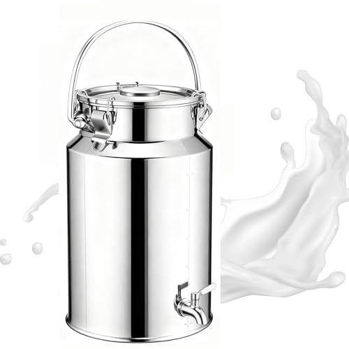 201 Bidone Acciaio Inox Litri Per Olio Con Rubinetto,lattina in Acciaio Inossidabile Contenitori Acciaio Inox Per Olio Di Oliva Recipiente Caraffa Per Il Trasporto Di Latte,capacity2-15L
