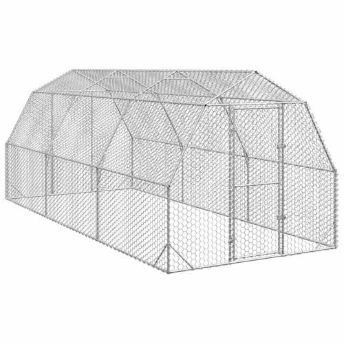 Emmtore Hühnerstall Winterfest hühnergehege hühnerauslauf 2,5x6x2,25 m Verzinkter Stahl