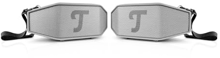 Teufel ROCKSTER Cross 2 Stereo Speaker Set Tragbarer Bluetooth Lautsprecher | für drinnen und draußen, mit langer Akkulaufzeit bis 38 Std, IPX5 Strahlwassergeschützt - Light Gray