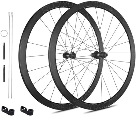 700C Gravel-Rennrad-Laufradsatz 35mm Ultraleichte Doppelwandige Aluminiumfelgen Center Lock-Steckachse Tubeless Ready Cyclocross-Laufrad Abgedichtetes Lager, HG/XDR-Freilaufkörper(Black,HG)