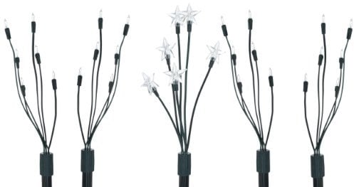 Hellum Gartenstecker Stern 5er Set outdoor, Gartenstecker Weihnachten mit 30 Sternen warmweiß, Weihnachtsbeleuchtung außen Stern 70cm Höhe, Weihnachtsdeko aussen, Weihnachtslichter außen, Trafo 530148