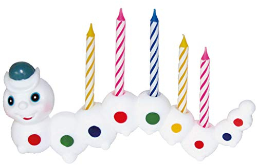 Amscan 5055 - Kerzenset Raupe & Spiralkerzen, 8-teilig, 14 x 6,3 cm, Dekoration