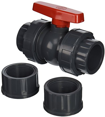 Hayward QTA1020CSEG 5,1 cm (2 Zoll) GRAU QTA Serie True Union PVC Kompakter Kugelhahn mit EPDM O-Ringen