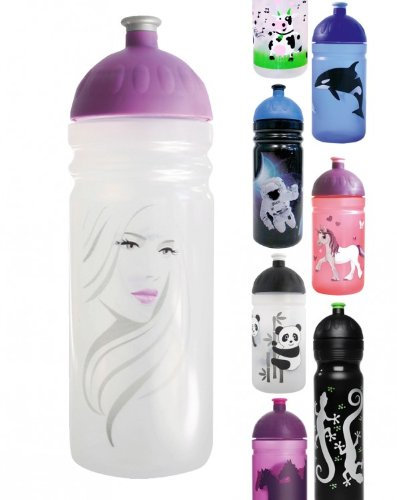 ISYbe Trinkflasche 700ml Frau, weiß-transparent, schadstofffrei, spülmaschinengeeignet, auslaufsicher
