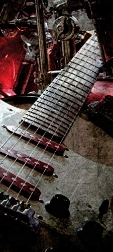 Bilderdepot24 Türtapete Gitarre und Schlagzeug 90 x 200 cm - einteilig Türaufkleber Türfolie Türposter - Instrument Musik Drums Becken
