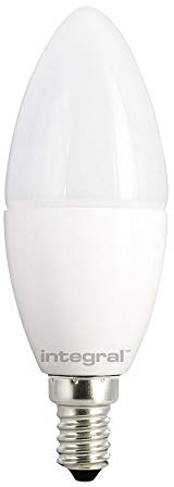 Integral LED Warm Light Dimmable LED Bulb Frosted Candle Lamp (E14 Small Screw, 5.6 W, 2700 k, 470 lm) - White