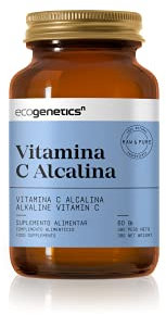 ECOGENETICS - Vitamina C Alcalina 60 Cápsulas | Ascorbato Cálcico con Bioflavonoides Cítricos y Hesperidina | Suplemento Nutricional Avanzado para Salud General, Sistema Inmunológico y Antioxidante