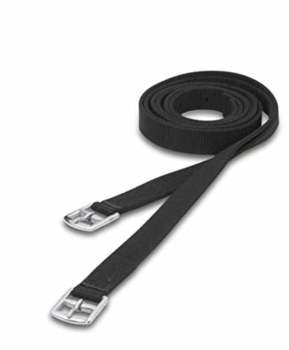 AMKA Steigbügelriemen aus Nylon für Kinder und Jugendliche schwarz, 123 cm