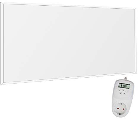 VIESTA® Infrarot Wandheizung mit Thermostat [INKL. TH12 THERMOSTAT] – Infrarotheizung Wandmontage Heizkörper – Carbon Crystal Infrarotheizung – Paneel Badezimmer geeignet – (Modell F700-700W)