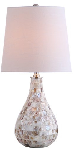 JONATHAN Y Mona Coastal Mini LED Table Lamp 20.5 Bedside, Seashell