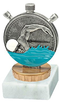 RaRu Schwimmer-Pokal mit Wunschgravur und Resin-Klebefigur