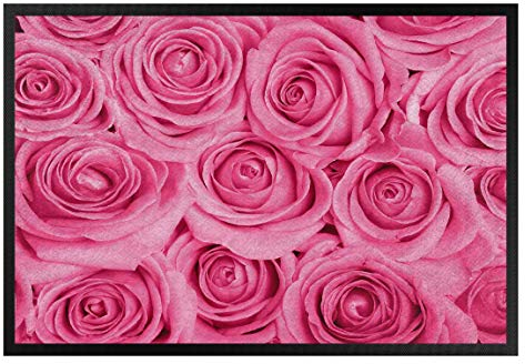 Bilderwelten Fußmatte Gummi Türvorleger Innen - Außenbereich Bed of pink Roses 40 x 60 cm