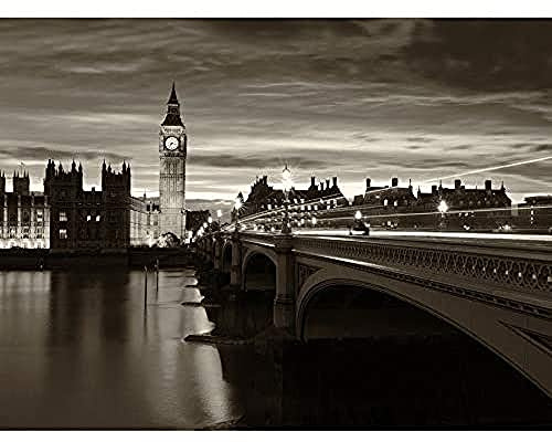 Sepia London Big Ben Art Print Canvas Premium Wall Decor Poster Wand Deko
