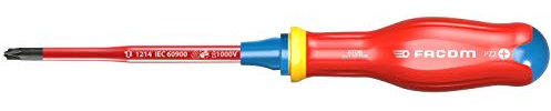 FACOM ATDB2X125TVE TOURNEVIS PROTWIST BORNEO SLIM isolé 1000V pour vis cruciformes POZIDRIV