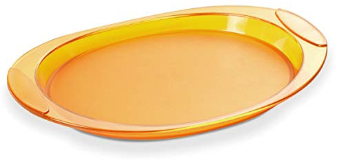 Omada Design Vassoio da Portata Resistente 52cm x 35,5cm, interno antigraffio, lavabile in lavastoviglie, Made in Italy, linea Happy Drink, Giallo