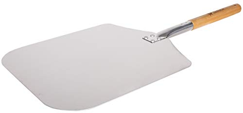 Beeketal Gastro Pizzaschaufel aus Aluminium mit Holzgriff, Ø 300 mm Schaufel Durchmesser, 66 cm Gesamtlänge, Gewicht: ca. 500 g, keine Scharfen Kanten