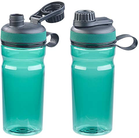 Speeron Camping Trinkflasche: 2er-Set BPA-freie Sport-Trinkflaschen, 700 ml, auslaufsicher, grün (Trinkflasche für Halterung, Fahrradflasche Flaschenhalter, Getränkehalter)