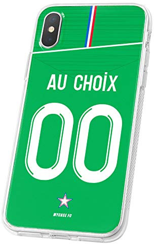 MYCASEFC Coque Football Personnalisable Saint ÉTIENNE LG V30 en Silicone. Housse de Foot pour Smartphone personnalisée et fabriquée en France en TPU