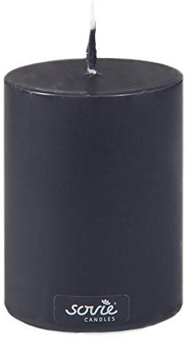 Mank Stumpenkerze Schwarz, Ø 70 x 100 mm - Brenndauer ca. 52 Stunden