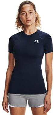 Under Armour Women's HeatGear Compression Short-Sleeve T-Shirt, Midnight Navy (410)/White, Small