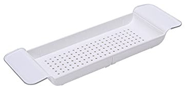 KJLY Badewanne ausdehnbar Badregal Badewanne Lagerregal Lagerregal Passt für die meisten Wannen für Luxuswelle oder Lesen (Color : White)