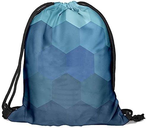 Beutel Fullprint Tasche Gymsac Turnbeutel Jutebeutel Print Bag Fitness Hexagon [010]