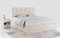 MKS MEBLE Boxspringbett 180x200 mit Matratze, Bett mit Multipocket - Matratze H3 und Topper, Polsterbett 180x200 mit Bettkasten und Kopfteil, ERNI - Beige Velvet