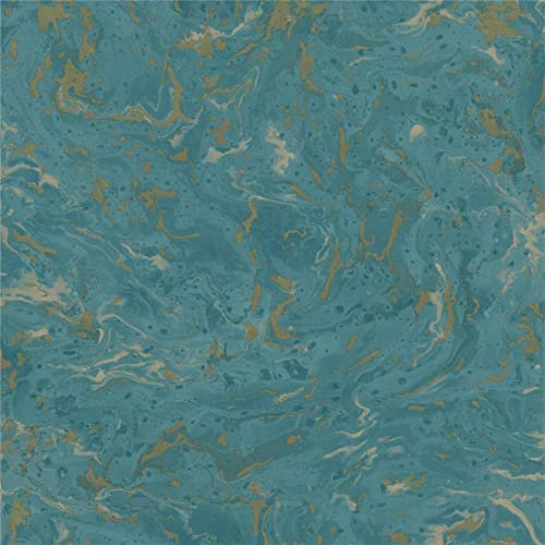 Sample Marble Teal Gold Wallpaper Paste The Wall Textured Vinyl Metallic