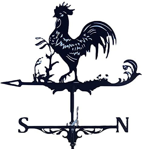 ZGJYSP Statuina Classica del Gallo banderuola banderuola segnavento in Metallo banderuola da Giardino in Metallo Inossidabile Stile Vintage segnavento segnavento per Cortile cupole capannoni agricoli