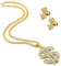 3er Set Goldene Dollar- Kette & Ring,Gangster Ring,Hip Hop Hop Rapper Zubehör,Hip Hop Dollar Halskette,Karneval Verkleidung Pimp 70er, 80er, 90er Jahre Outfit,Fasching Accessoires, Mottoparty