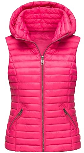 ORANDESIGNE Doudoune sans Manche à Capuche Femme Gilet en Duvet Brillant Matelassé Légère Veste Chaud Manteau Parka Hiver Slim Casual Zip Matelassé sans Manches Gilet