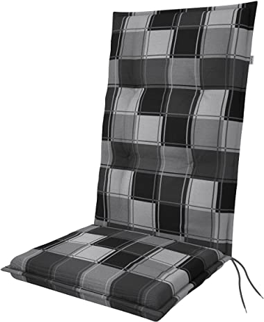 Doppler / Hochlehner Living TOP/Gartenstuhlauflage/Hochlehner/Grau Quadrat/ca. 119 x 48 x 7 cm