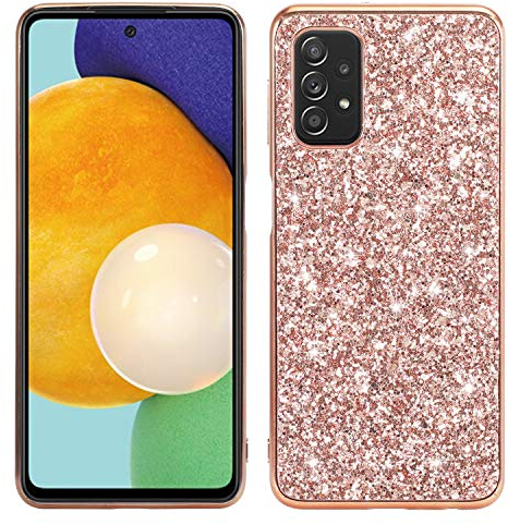 Xifanzistore Hülle für Samsung A13 4G Glitzer Handyhülle Schutzhülle Bling Shiny Glänzend Sterne Pailletten Weiche TPU Bumper Abdeckung Silikon Schale Etui Tasche Case Cover 4G,Roségold