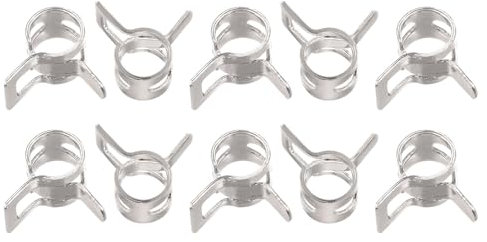 sourcing map 20pcs 6mm Spring Band Type Action Fuel/Silicone Vacuum Hose Pipe Clamp Low Pressure Air Clip Clamp, Nickel Plated