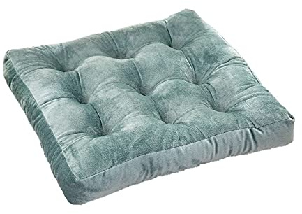 ZIBENE Sitzkissen 50x50x8, Stuhlkissen Samt Quadratisch, Sitzkissen für Aussenbereich Anti-Flecken Waschbar Stuhl Sitzpolste, Nicht Verblassen Nicht Abwerfen Sitzkissen für Boden BüRostuhl Blau