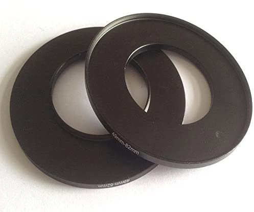 2 x Metall-Step-Up-Ringe, 49 - 82 mm, D-SLR-Videokamera-Objektiv, feste Verbindungsgröße, 49 mm auf 82 mm, Filteröffnung, Kreisschrauben, Foto, Bild, Ansicht, Anschluss, Fokus, Fotografie, Teile