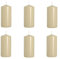 Stumpenkerzen Elfenbein Säulenkerzen Blockkerzen, Durchmesser 5 cm, Höhe 10 cm, geruchsneutral, lange Brenndauer 20h, Set 6 Stück (1 Box)