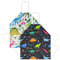 HOTUT Kinder Schürzen Set, 2PCS kochschürze kinder, Verstellbare Kinderschürze Dinosaurier Cartoon, Schürzen für Kinder Basteln Malen Backen Kochen-Schwarz +Grün