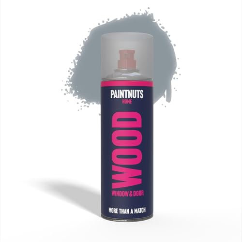 PaintNuts Wood Window & Door Paint - RAL-7001 - SILVER GREY Matt 400ml Spray Can