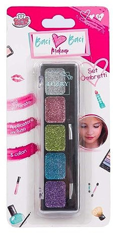 Grandi Giochi - Baci Baci Make Up Set Ombretti in Gel da 5 Colori con Applicatore Incluso, Assortito in 2 Varianti, LUB09000