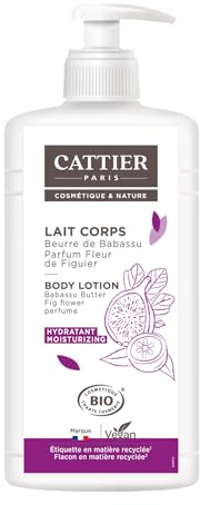 CATTIER PARIS Feuchtigkeitsspendende Körperlotion Babassubutter - Feigenblütenduft - vegane Körpercreme - Etikett aus 100% recyceltem Kunststoff - 500ml